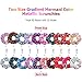 30 Pieces Metallic Scrunchies Shiny Elastic Hair Bands Scrunchy Gradient Mermaid Colors Hair Ties Ropes for Women Girls Hair, 10 Colors 2 Sides in Different Color