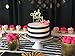 Oh Baby Shower Cake Topper Decoration – Hard Cardboard Gold Glitter 1 Pack – by ROUNDSQUARE