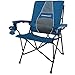 STRONGBACK Elite Folding Camping Lawn Lounge Chair Heavy Duty Camp Outdoor Seat with Lumbar Support and Portable Carry Bag - Navy/Grey