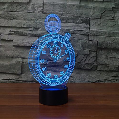 YTDZLTD Optical Illusion 3D Alarm Clock Night Light 16 Colors Changing Remote Control USB Power Touch Switch Decor Lamp LED Table Desk Lamp Brithday Children Kids Christmas Xmas Gift