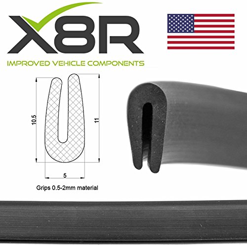 Black Rubber U Channel Edging Edge Trim Seal Corner Protection Protect Replace Part: X8R0106 - Thumbnail 4