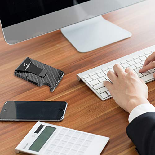 image for KULUNER Carbon Fiber Wallet - Money Clip Front Pocket Wallet - Slim Mi