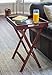 BirdRock Home Wooden Tray Table - Removable Food Drink Snack Serving Tray - Indoor Outdoor TV Side Table - 28 Inch - Antique Walnut (Dark Brown) Finish