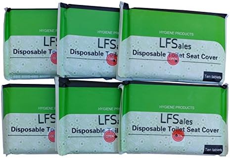 Disposable Toilet Seat Covers (60 count) Essentials for Travel- Toilet Seat Paper Pack of 6