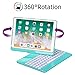 iPad Pro 10.5 Case with Keyboard 2017/ iPad Air 3rd Gen Case with Keyboard 10.5 2019, 360 Rotate 7 Color Backlit Wireless Folio Keyboard Case Cover, Auto Wake Sleep/Silent Typing, Blue