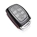 Vitodeco Leather Keyless Entry Remote Control Smart Key Case Cover Compatible for Hyundai Elantra, Sonata, Tucson (4 Buttons, Black/Red)