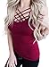 ZXZY Women Solid Sleeveless Spaghetti Multi Straps Cross Front Tanks Tops Camis