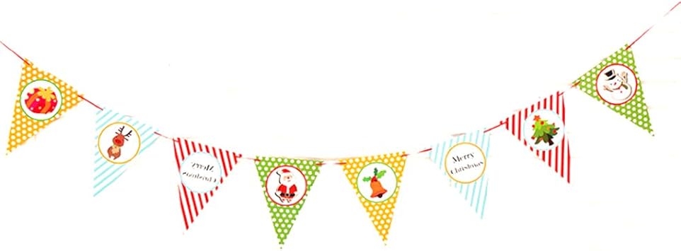 Fletion Merry Christmas Bunting Banner Garlands Home Door Mantel
