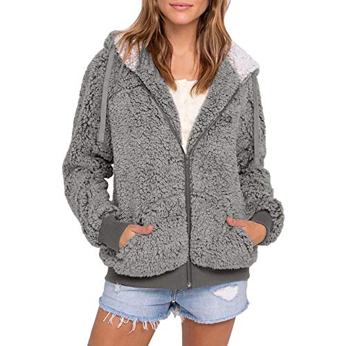 XOWRTE Women's Plus Size Fall Winter Hooded Parka Jacket Overcoat Outwear Coat with Pockets