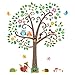 DECOWALL DA-1502N Large Scroll Tree and Animals Kids Wall Stickers Wall Decals Peel and Stick Removable Wall Stickers for Kids Nursery Bedroom Living Room décor