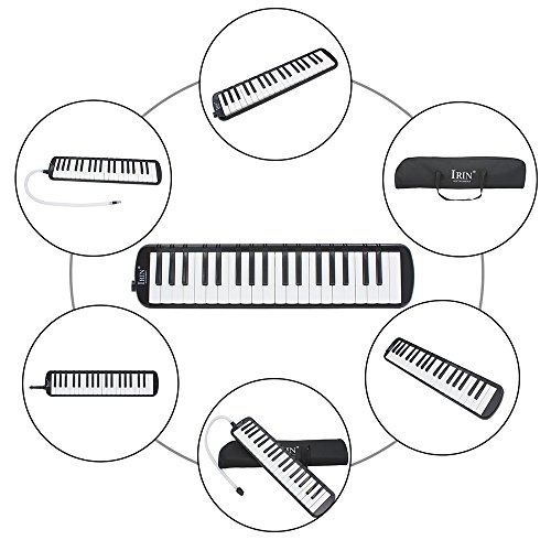 Mowind 37 Piano Keys Melodica Musical Instrument for Music Lovers Beginners Gift with Carrying Bag (Black)