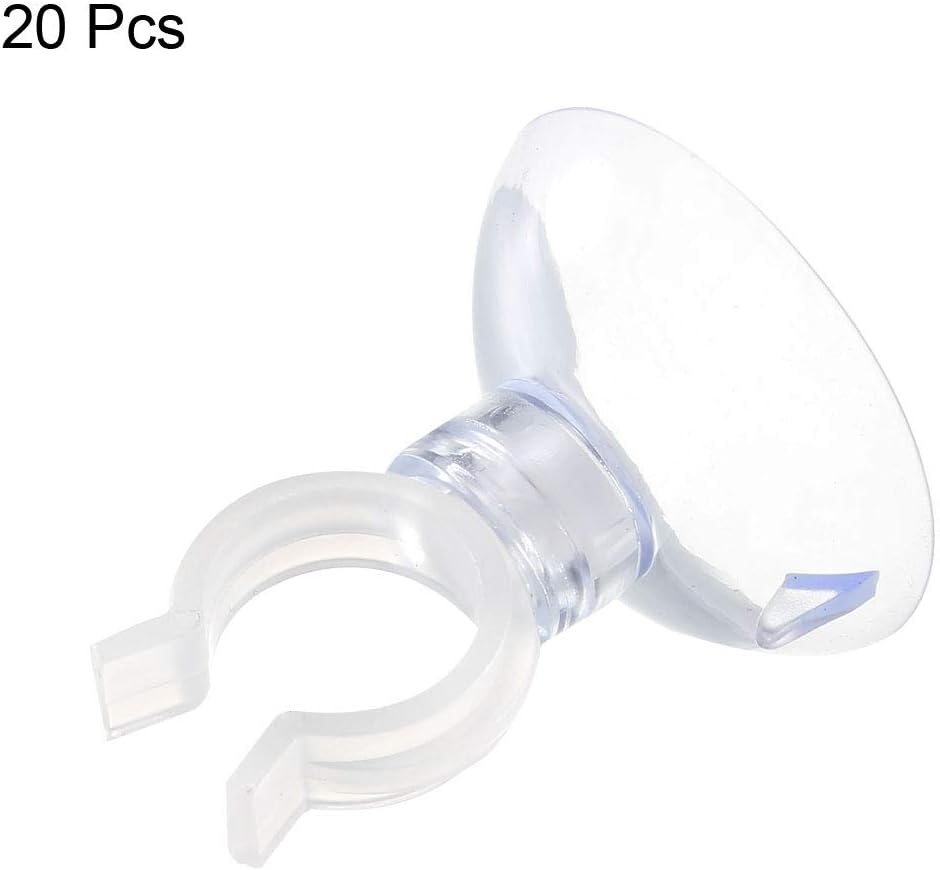 sourcing map Aquarium Suction Cup Clips Airline Tube Holders Clamps for Fish Tank Clear 13mm 20Pcs - Image 4