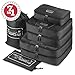 MyTravelUp, 7in1 - TRAVEL PACKING CUBES for everyone who loves travelling, HIGH QUALITY durable material, 2 BAGS for LAUNDRY/SHOES. This travel set will be a SMART ORGANIZER for clothes (Black)