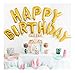 UP Celebrations - Birthday Banner, Happy Birthday Banner, Birthday Balloons, Birthday Decorations, Balloon for Birthday, Foil Happy Birthday Balloons, Balloon Decorations (Matte Gold, 16 Inch)