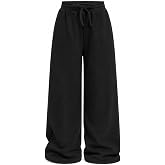 Ecolala Girls Wide Leg Sweatpants Loose Baggy Pants | Soft Fabric, Elastic Waist, Straight Leg, Joggers for Girls, Pull On Style, for School, Travel, Sport and Everyday Wear