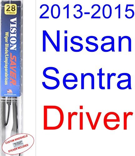 Vision Saver - Driver Windshield Wiper Bundle - 2 Items: Driver Blade & Reminder Sticker fits 2013-2015 Nissan Sentra