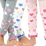 Naartjie Kids Legwear Girls Hearts Footless Tights with Ruffle Bottom (3YR-5YR, Assort 3 Packs)