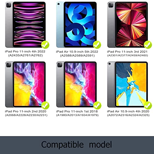 Kolude Magnetic Keyboard for IPad Air 10.9 5th,4th Generation IPad Pro 11 inch Case with Keyboard (4th, 3rd, 2nd and 1st) Ipad 10.9 Keyboard Multi-Touch Trackpad