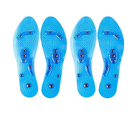 Prince2018 Massage Insoles Health Foot Magnetic Therapy Natural Magnet Acupressure Shoe Pads Massaging Black (L(29CM))
