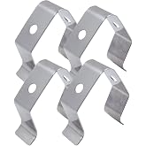 4 Pieces Thermometer Probe Clip Thermometer Probe Holder Stainless Steel Thermometer Probe Clip Holder Grill Probe Clip Meat Probe Clips for Temperature Readings, Silver
