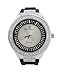 Luxurious Rappers Best Hip Hop Bling Bling Iced Look Watch with Crafted Dial - 8623 Silver Black