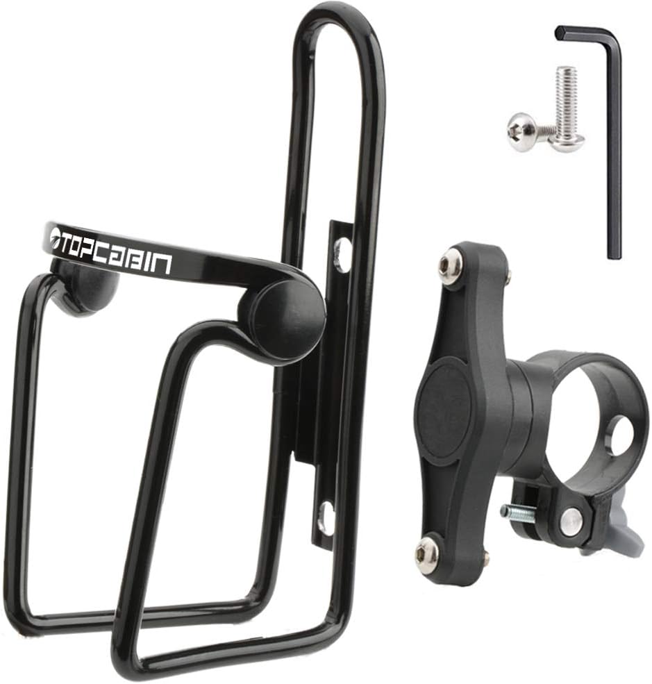 TOPCABIN Water Bottle Cages, Adjustable MTB Bicycle Water Bottle Holder Lightweight Bike Water Bottle Cages Brackets with Two Clamping Solutions