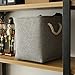 TheWarmHome Decorative Basket Rectangular Fabric Storage Bin Organizer Basket with Handles for Clothes Storage (Grey, 13L×13W×13H)