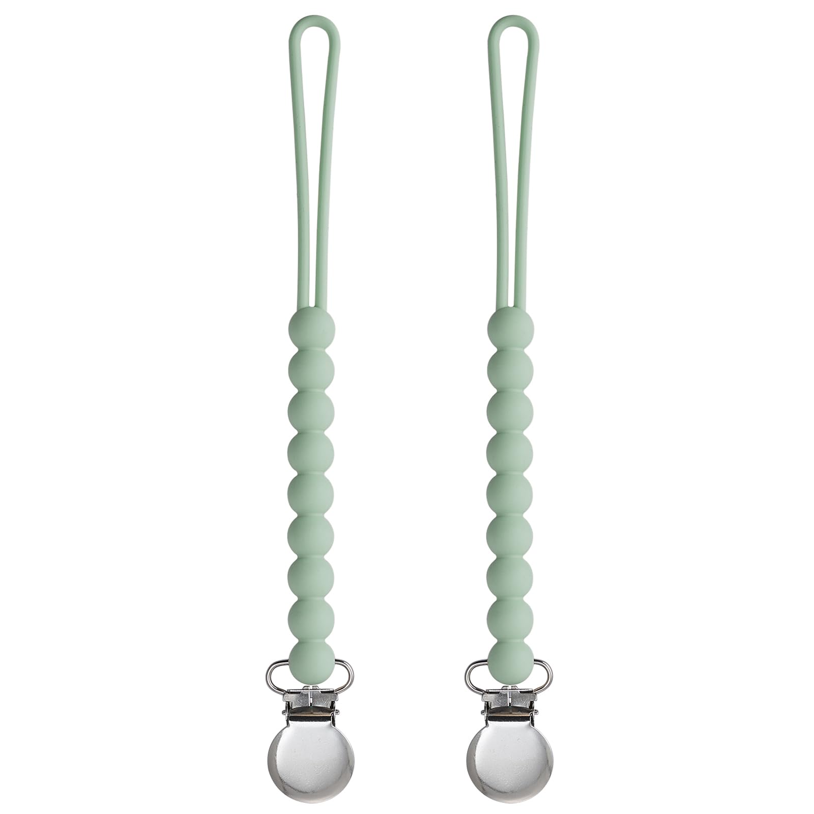 Dummy Clips for Boys, BOUESA Baby Dummy Clip Girl, Pacifier Silicone Clips with One Piece, Keep Pacifier Clean, Dummy Holder 2 Pack — image 1