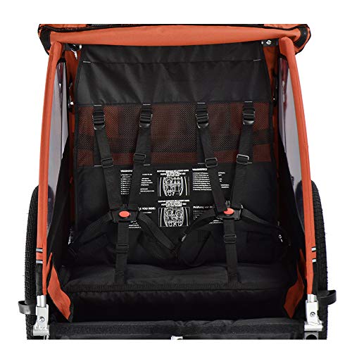 Veelar Bike Trailer & Stroller 2 in 1 Double Seat for Toddlers, Kids