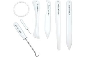 Enjoy Myself 7pcs Bone folder and Scoring Tool, Paper Folding Tool, Bone Origami Creaser for Scrapbooking Card Making