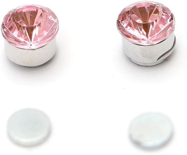 Idin Earrings Stainless steel round crystal ear