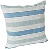 Klear Vu Liza Coastal Linen Decorative Throw Pillow, 18" x 18", Set of 2, 17 x 15.75, Stripe Blue