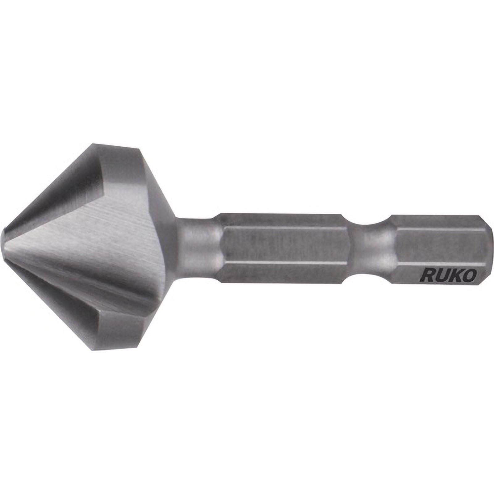 RUKO HSS Long Series Taper and Deburring Counter Sinker Bit, 90 Degree, Bright Finish, 8.3 mm Diameter, 38.0 mm Length, R102314
