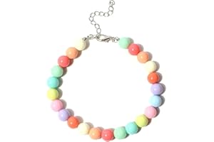 QIANSAIL Pet Jewelry Candy Color Necklace Adorable Pearl Collar Chihuahua York Clothing Dress Cute Fashion Accessories for Puppy Kitten (Multicolor-M)