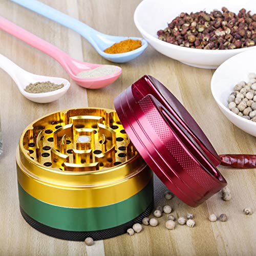 iRainy [Large 3 Inches] Spice Herb Grinder with Pollen Catcher, 4