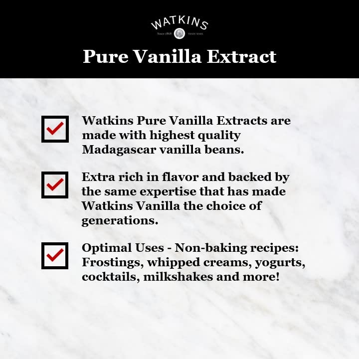 Watkins Pure Vanilla Extract, with Madagascar Vanilla Beans, NonGMO
