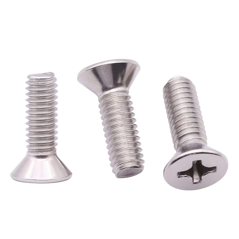 Photo 1 of #6-32 x 1/2" (100 Pack) Phillips Flat Head Machine Screws, Stainless Steel 304 (18-8), UNC Coarse Thread, Countersunk Head Machine Screws, Phillips Drive #2