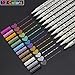 Metallic Marker Pens - Finer Point, for Scrapbook Photo Album Markers, Rock Painting, Gift Card Making, Calligraphy, Lettering, 12 Assorted Colors in 1 Set