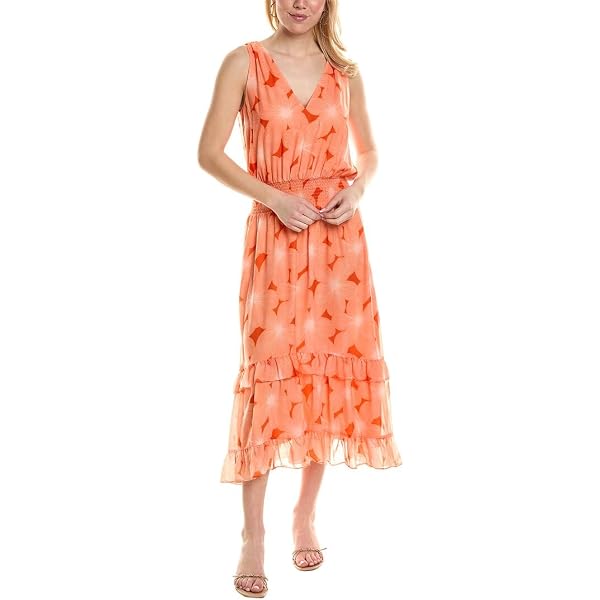 Vince Camuto Printed Chiffon Halter HIGH Low Dress, Yellow, 10 at Amazon  Women's Clothing store