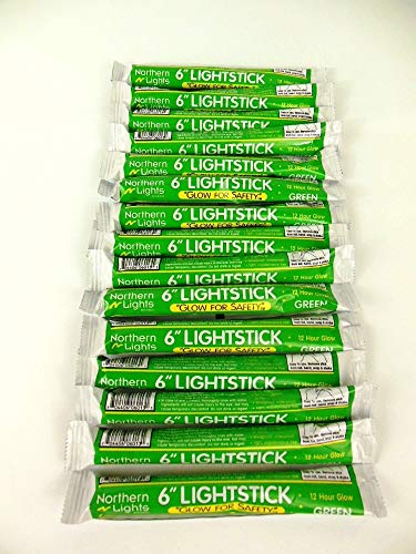 Lot of 15 Emergency Light Sticks 12 Hour Green Disaster Survival Halloween USA