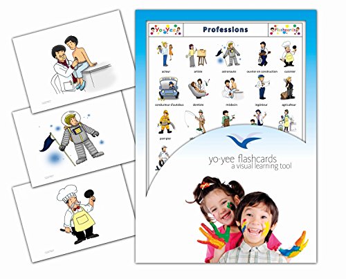 Fiches de vocabulaire - Professions - Occupations and Jobs Flashcards in French for Kids, Toddlers and Children