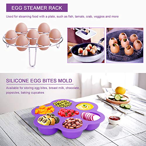 Instant Pot Accessories, 13 Pcs Pressure Cooker Sets Fit Instant Pot 5,6,8 Qt with Steamer Basket,Egg Steam Rack&Beater&Bite Mold,Cake Pan,Dish Plate Clip,Food Tong, Gloves,Measuring Spoon,Scrubbers
