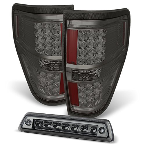 Ford F150 Pickup Truck LED Smoke Tail lights Brake Lamps Replacement + LED 3rd Brake Cargo Light
