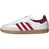adidas Originals Samba OG Mens Sneakers, Core White/Better Scarlet/Shadow Red, Size 10.5