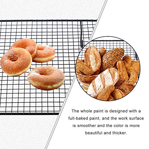 Starnearby Folding Carbon Steel Nonstick Cooling Rack Grid Baking Tray for Bread/Cake