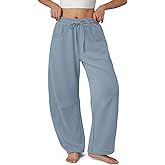 ATHMILE Barrel Sweatpants Women Fall Fashion Wide Leg Pants 2026 Baggy Lounge Comfy Flowy Sweat Pants with Pockets