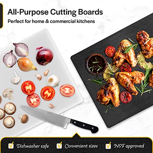 Thirteen Chefs Cutting Boards for Kitchen 18 x 12 x .5" Black Color