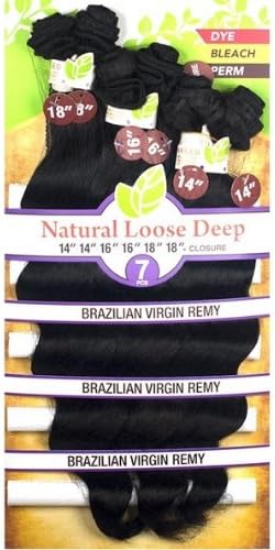 Naked Brazilian Virgin Remy Hair Weave - NATURAL LOOSE DEEP 7PCS (BUNDLE HAIR) (NATURAL)