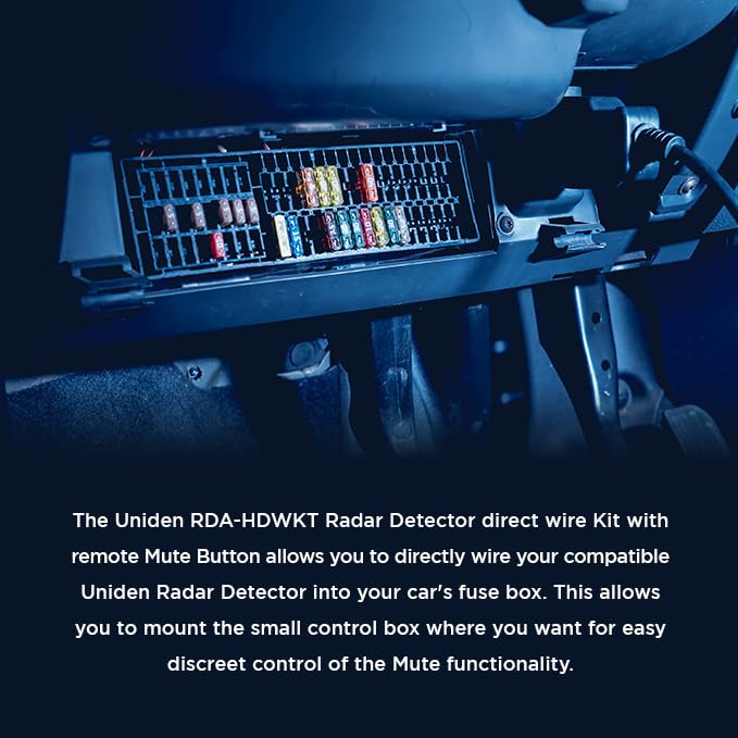 Uniden RDA-HDWKT Radar Detector Smart Hardwire Kit with Mute/Mark Button, LED Alert and Power LED R8w, R8, R7, R4w, R4, R3, R1, DFR9, DFR9BLK, DFR8, DFR7 and DFR6