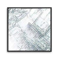 Framed Canvas Wall Art Leaves, Birds, Abstracts Canvas Prints Home Artwork Decoration for Living Room, Bedroom - 16x16 inches